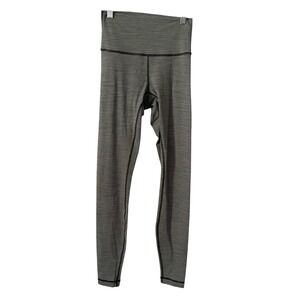 Lululemon Women Wunder Under Heatheed Gray High Rise Full Length Leggings Size 4